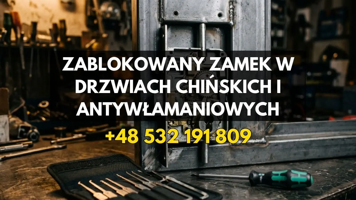 Zablokowany zamek w drzwiach chińskich i antywłamaniowych Zablokowany zamek w drzwiach chińskich i antywłamaniowych