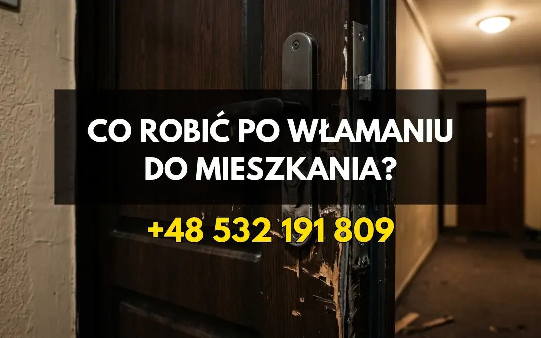 Co robić po włamaniu do mieszkania? Krok po kroku – od policji do nowych zamków